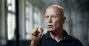 Ami Ayalon, the most passionate of the six men, giving a political opinion on Israel's current security situation.