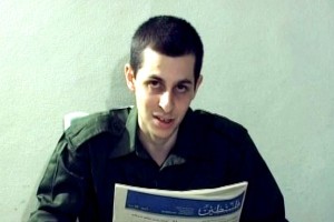 Gilad Shalit, looking pale and gaunt whilst in captivity, wherein he was not allowed to go outside for five and a half years.