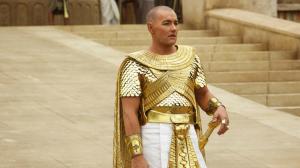 Pharaoh Rameses II (Joel Edgerton), the villain of the Exodus story, looking splendid and glorious.